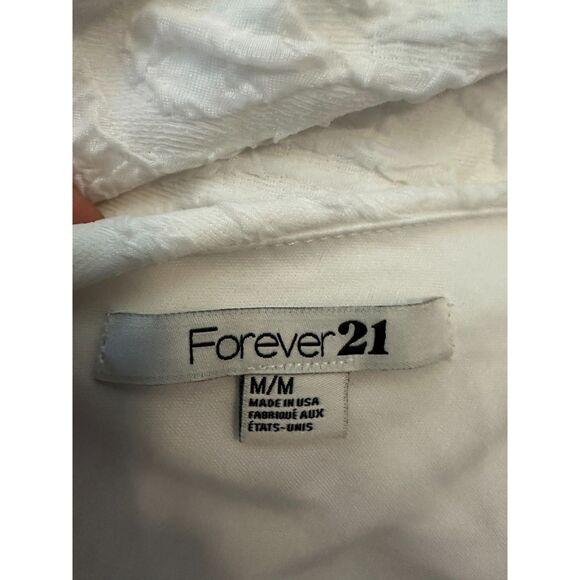 Forever 21 White Bridal One Shoulder Long Sleeve Mini Dress Size Medium - Picture 3 of 3